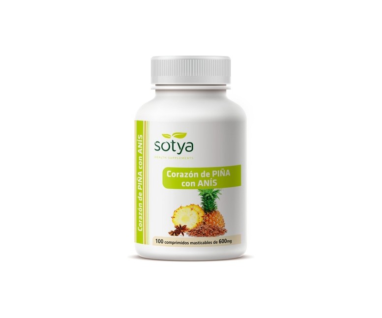 Corazón de piña con anís 100 comprimidos masticables de 600 mg Sotya