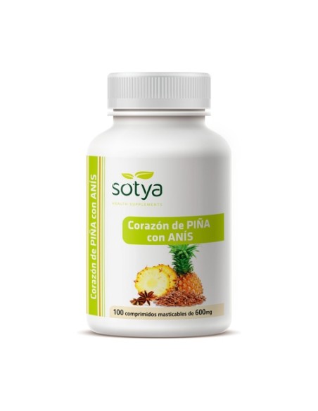 Corazón de piña con anís 100 comprimidos masticables de 600 mg Sotya