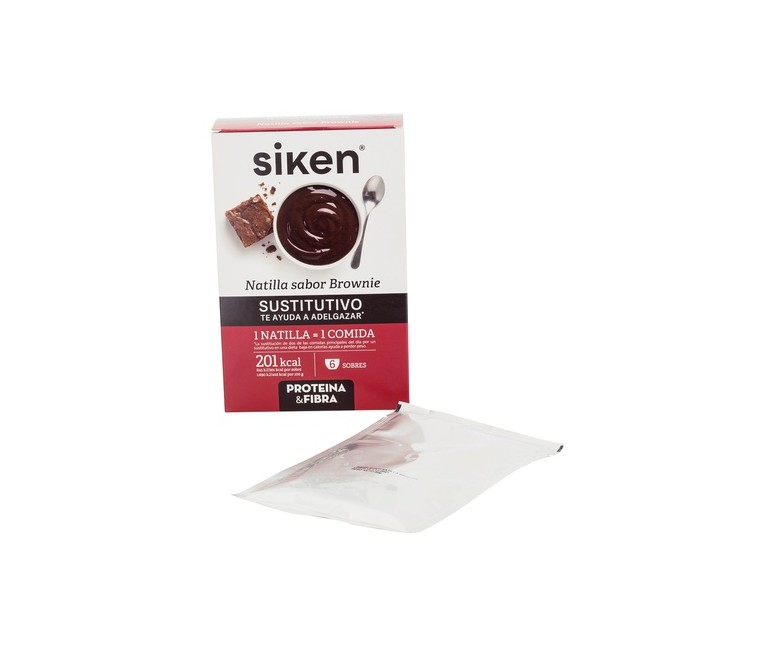Siken Sustitutivo Natillas Brownie 6 sobres de 50g Siken