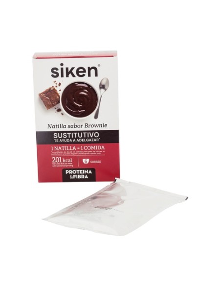 Siken Sustitutivo Natillas Brownie 6 sobres de 50g Siken