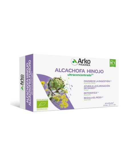 Arkofluido Alcachofa e Hinojo ultraconcentrado 20 ampollas Arkopharma