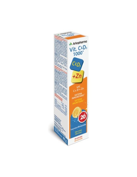 Arkopharma vitamina C y D3 1000 Mg + zinc 20 comprimidos Arkopharma