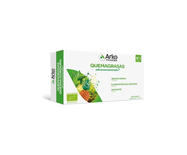 Arkofluido Quemagrasas Ultraconcentrado Bio 20 ampollas de 15ml Arkopharma