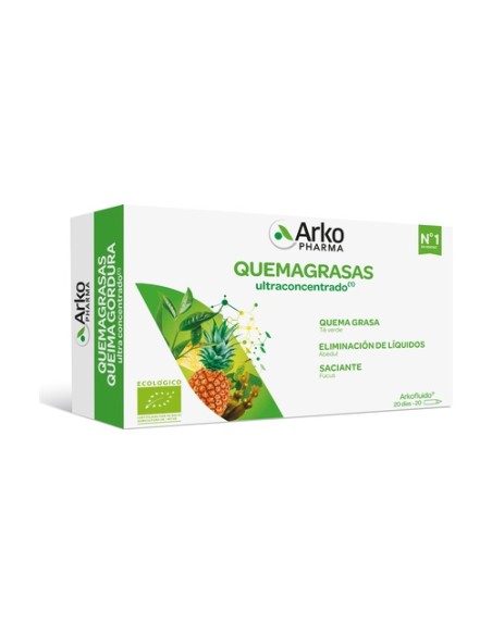 Arkofluido Quemagrasas Ultraconcentrado Bio 20 ampollas de 15ml Arkopharma