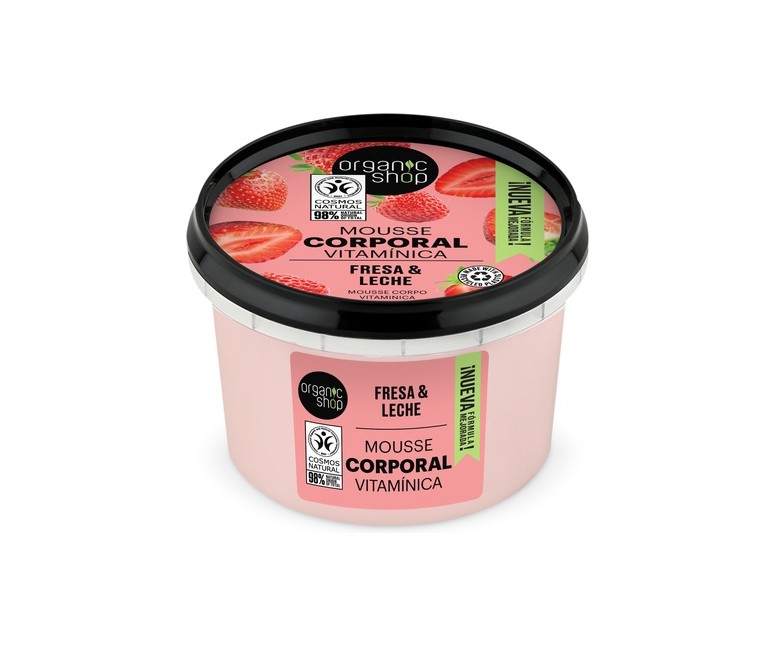 Mousse corporal Yogur de Fresa 250 ml Organic Shop