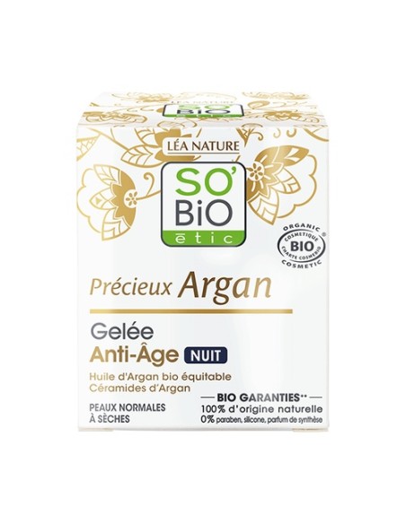Gel facial antiedad de noche Bio 40 ml de gel So'Bio