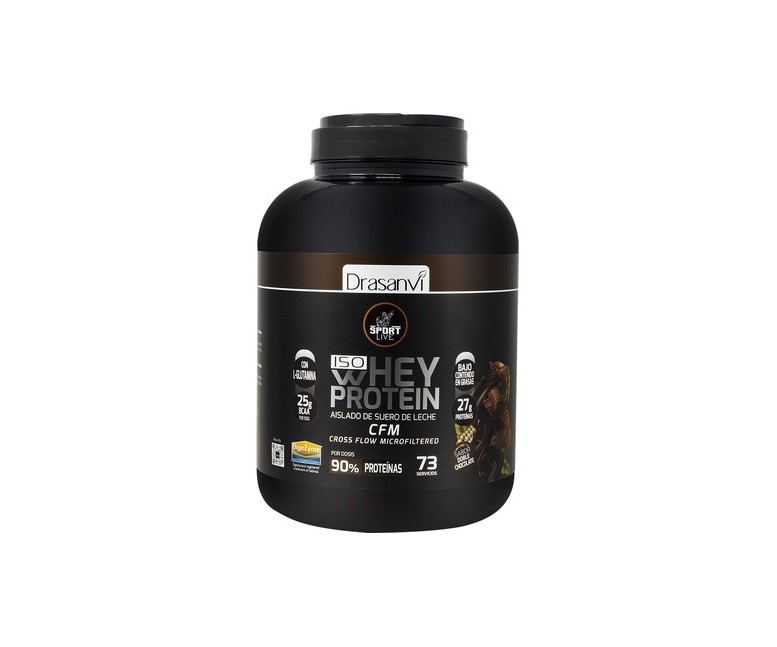 Whey protein aislado doble chocolate 2200 g de polvo Drasanvi
