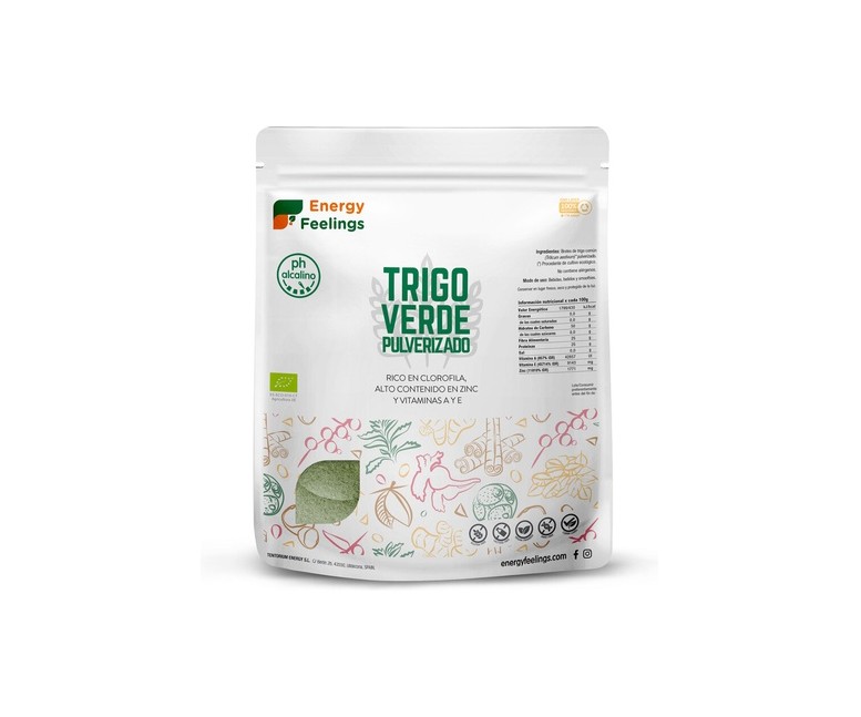 Hierba de Trigo Verde Eco Pulverizado XXL Pack 1 kg Energy Feelings