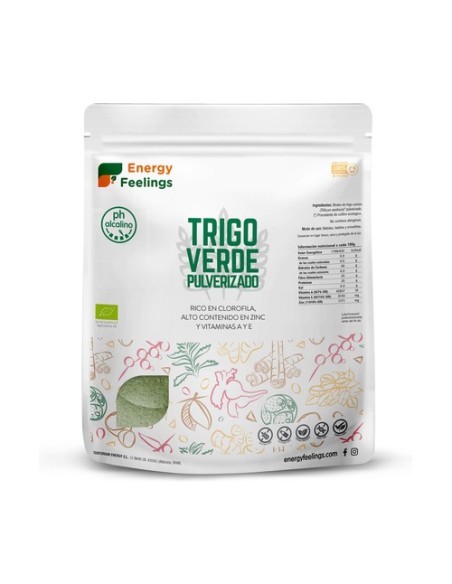 Hierba de Trigo Verde Eco Pulverizado XXL Pack 1 kg Energy Feelings