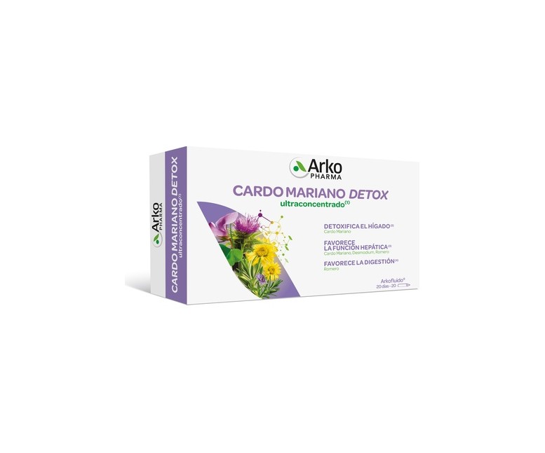 Arkofluido® Cardo Mariano Detox 20 ampollas Arkopharma