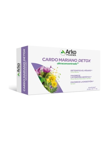 Arkofluido® Cardo Mariano Detox 20 ampollas Arkopharma