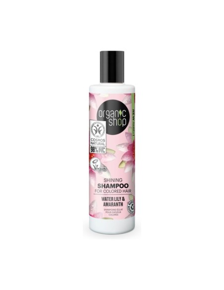 Champú cabellos teñidos Lirio de agua y amaranto 280 ml Organic Shop