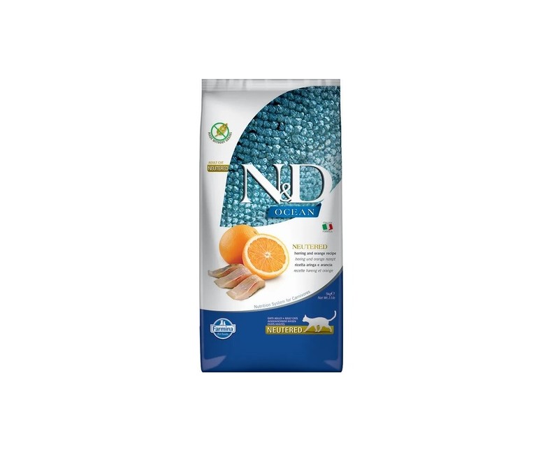 Pienso N&D gato adulto castrado océano 5 kg 5 kg (Pescado) Farmina