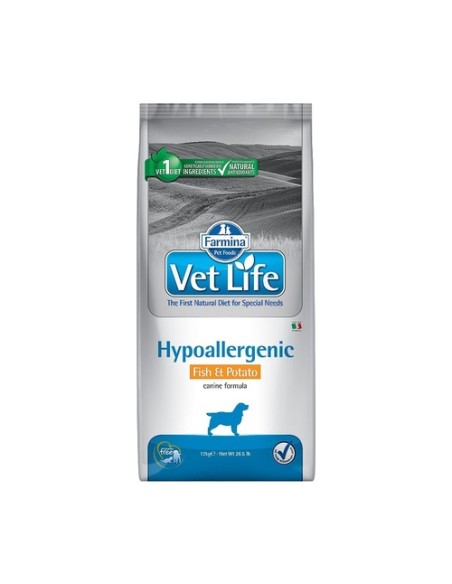 Vet life hypoallergenic pescado y patata para perros 12 kg (Pescado) Farmina
