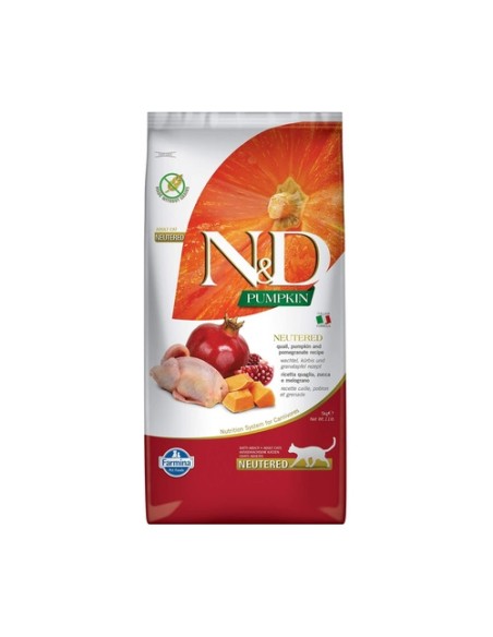 Comida para gatos N&D esterilizados codorniz y calabaza 5 kg Farmina
