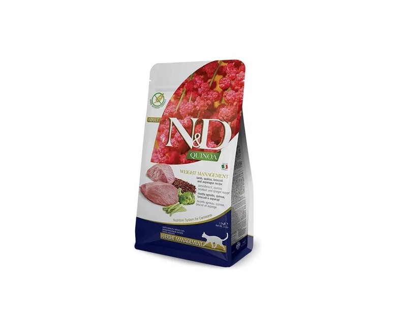 Pienso N&D gato adulto control de peso quinoa-cordero 5kg 5 kg (Cordero) Farmina