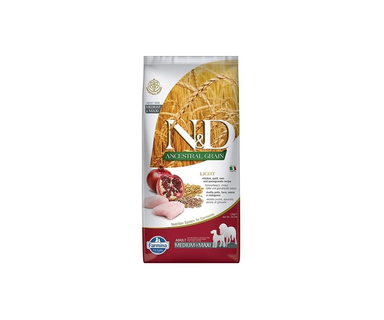 Comida para perros adultos N&D medium-maxi Ancestral grain 12 kg Farmina