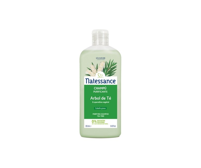Champú purificante Árbol de Té y queratina vegetal 250 ml Natessance