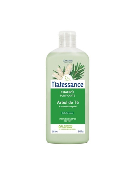 Champú purificante Árbol de Té y queratina vegetal 250 ml Natessance