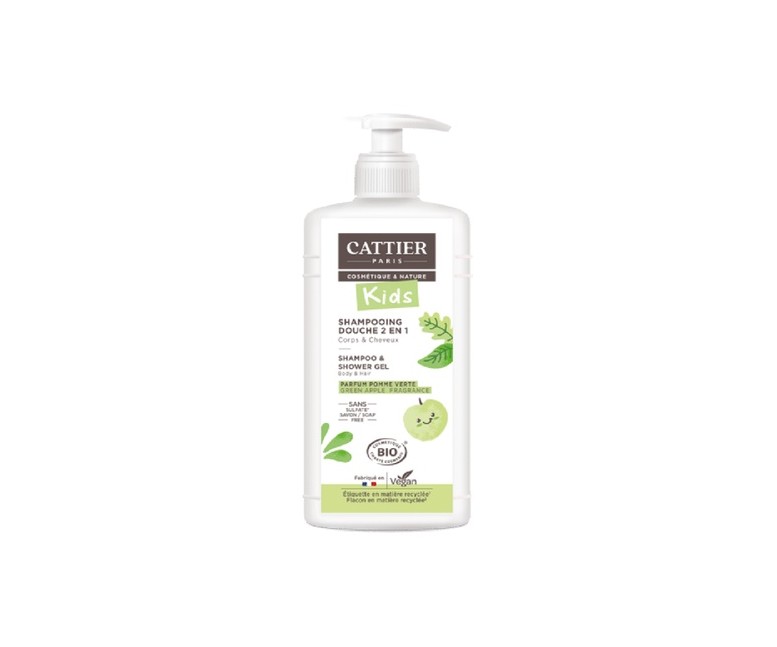 Champú y gel de ducha manzana verde 500 ml Cattier