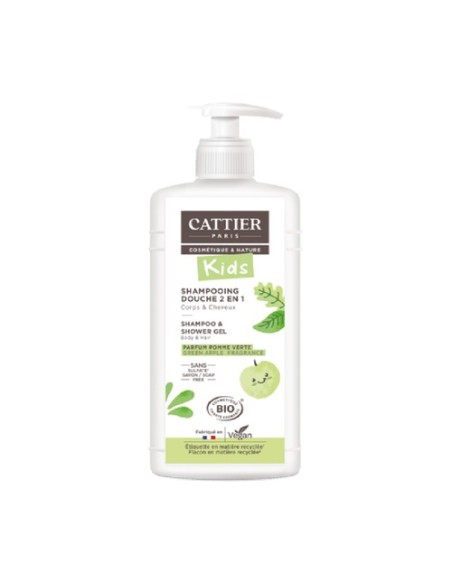 Champú y gel de ducha manzana verde 500 ml Cattier