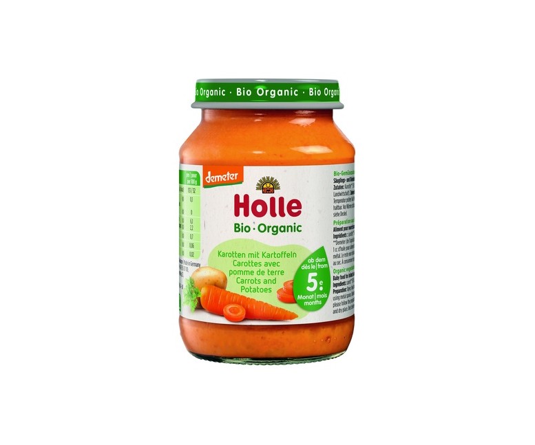 Tarrito de Zanahoria y Patata Bio 4m+ 190 g (Zanahoria) Holle