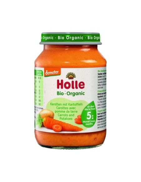 Tarrito de Zanahoria y Patata Bio 4m+ 190 g (Zanahoria) Holle