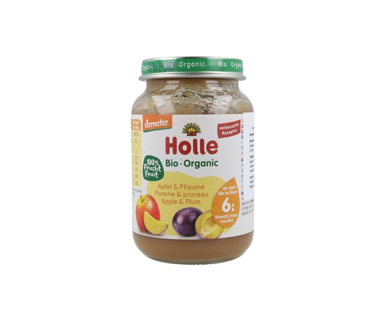 Tarrito de Manzana y Ciruela Bio 6m+ 190 g Holle