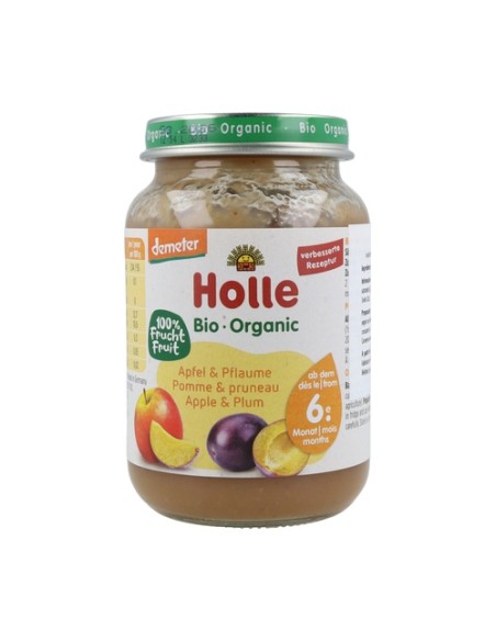 Tarrito de Manzana y Ciruela Bio 6m+ 190 g Holle