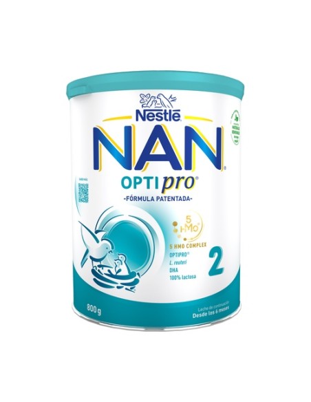 Leche infantil Optipro 2 en polvo, bebé +6m 800 g de polvo NAN