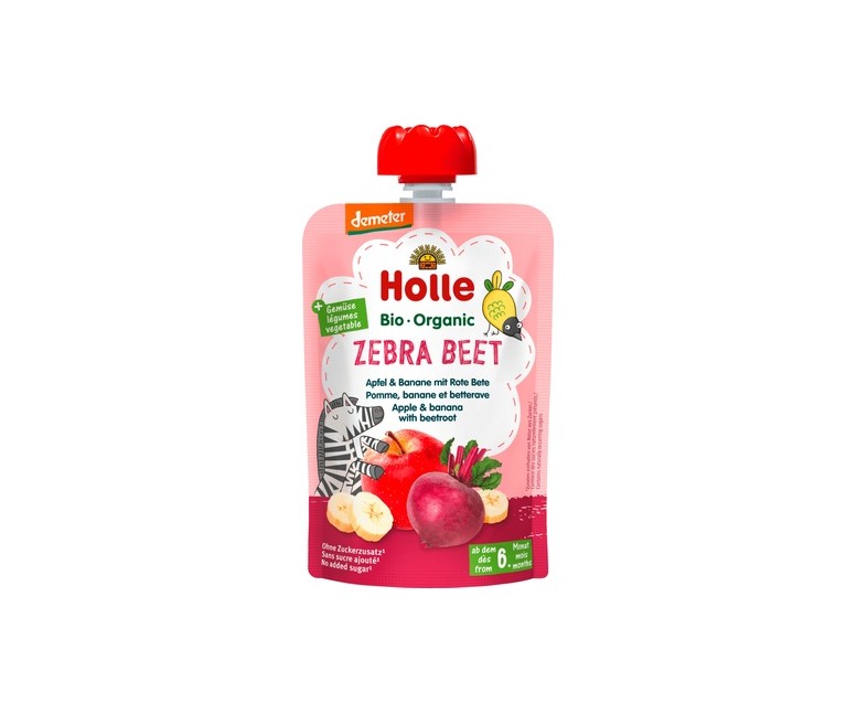 Smoothie zebra beet 6m+ 100 g (Plátano - Manzana) Holle