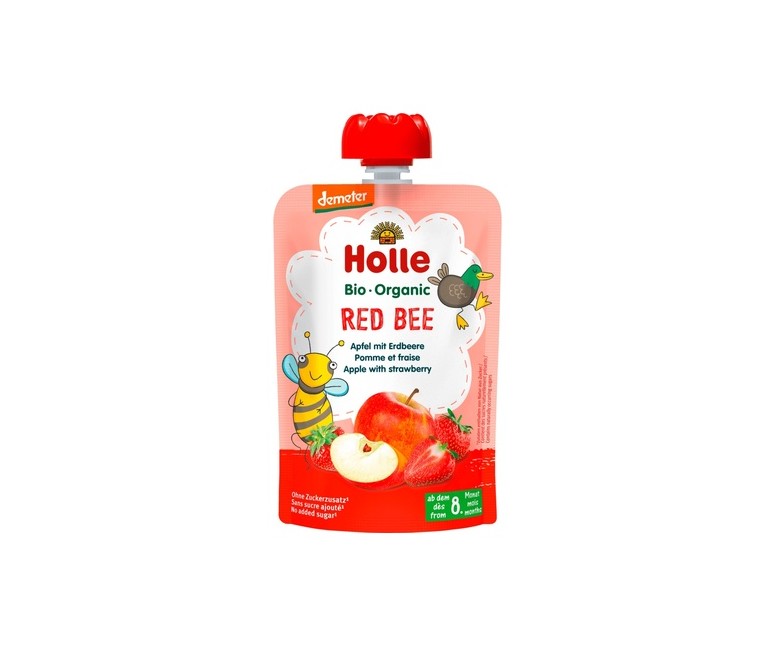 Smoothie red bee manzana y fresa Bio 8m+ 100 g (Fresa - Manzana) Holle