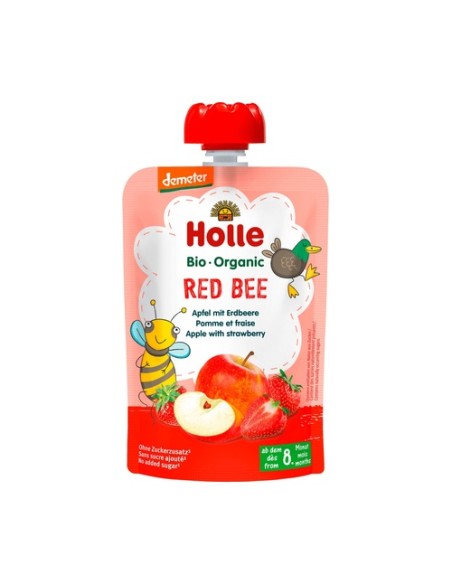 Smoothie red bee manzana y fresa Bio 8m+ 100 g (Fresa - Manzana) Holle