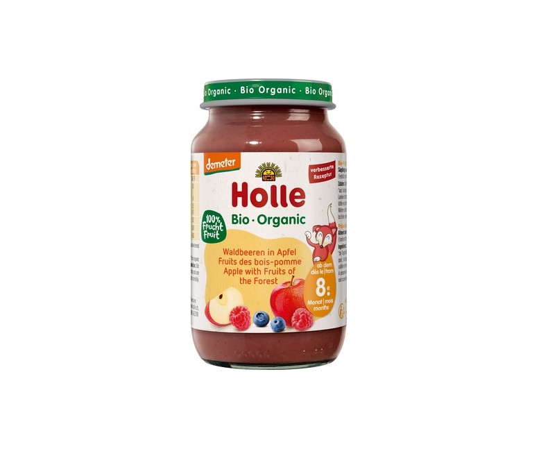 Tarrito de Manzana y Frutas del Bosque 8m+ 220 g Holle
