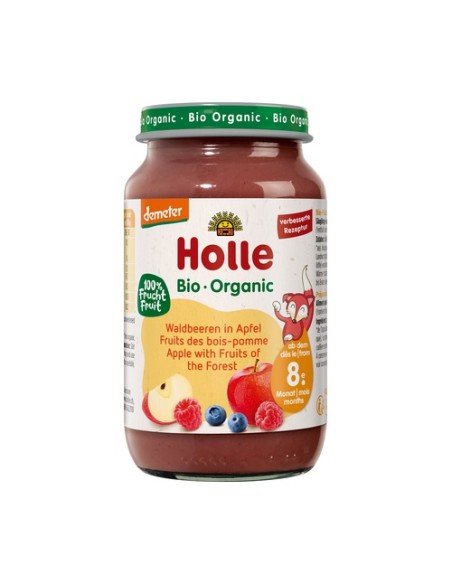 Tarrito de Manzana y Frutas del Bosque 8m+ 220 g Holle