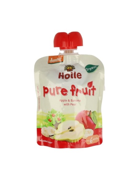 Smoothie de manzana, plátano y pera Bio 6m+ 100 g Holle