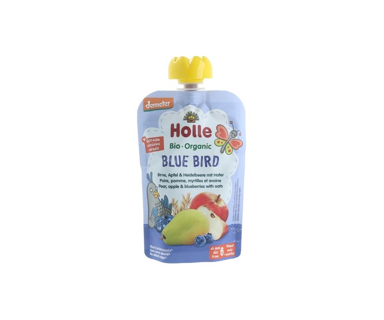 Smoothie de pera, manzana, arándanos y avena Bio 6m+ 90 g Holle