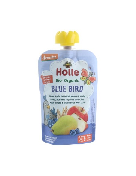 Smoothie de pera, manzana, arándanos y avena Bio 6m+ 90 g Holle