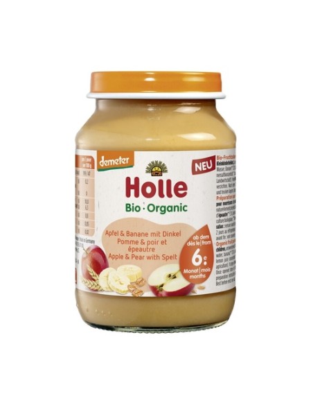 Tarrito de Manzana plátano con espelta 6m+ 190 g Holle