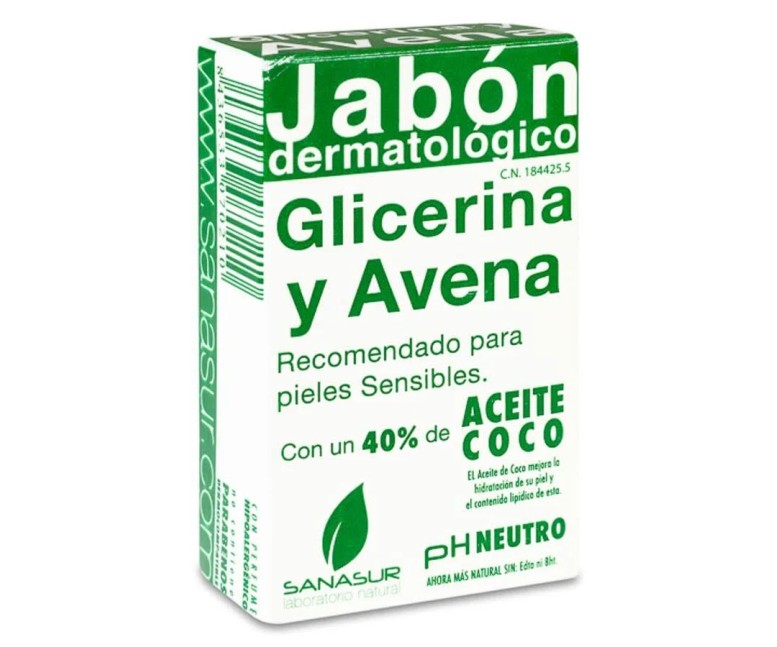 Jabón glicerina avena 100 gr Sanasur