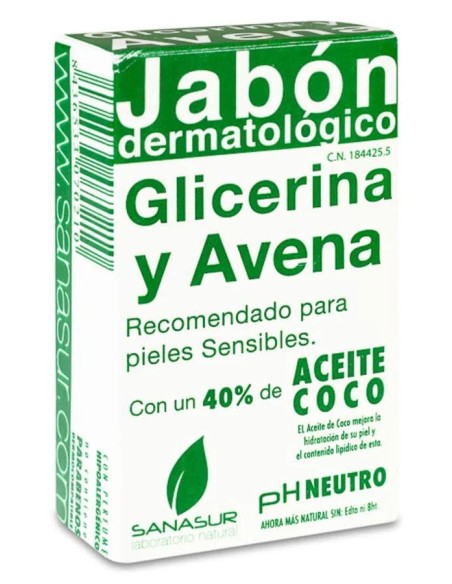 Jabón glicerina avena 100 gr Sanasur