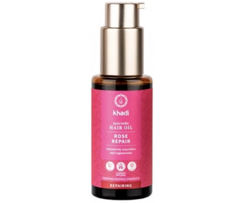 Aceite capilar rosa reparador cabello dañado 50 ml Khadi