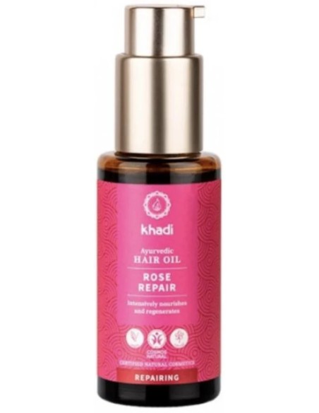Aceite capilar rosa reparador cabello dañado 50 ml Khadi
