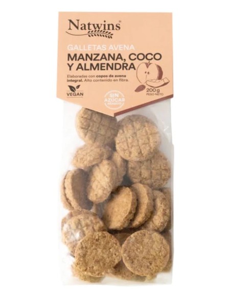 Galletas de avena manzana coco y almendra 200 gr NS