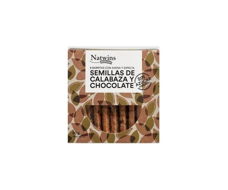 Barritas de semillas de calabaza y chocolate 80 gr NS