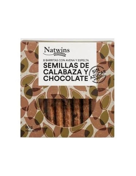 Barritas de semillas de calabaza y chocolate 80 gr NS
