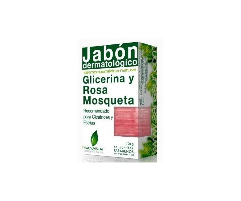 Jabón glicerina rosa mosqueta 100 gr Sanasur