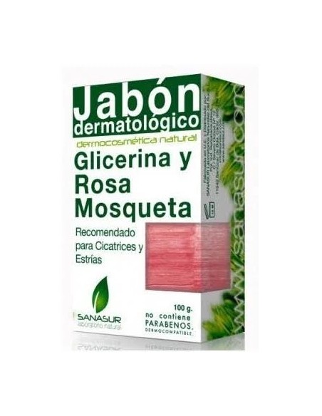 Jabón glicerina rosa mosqueta 100 gr Sanasur