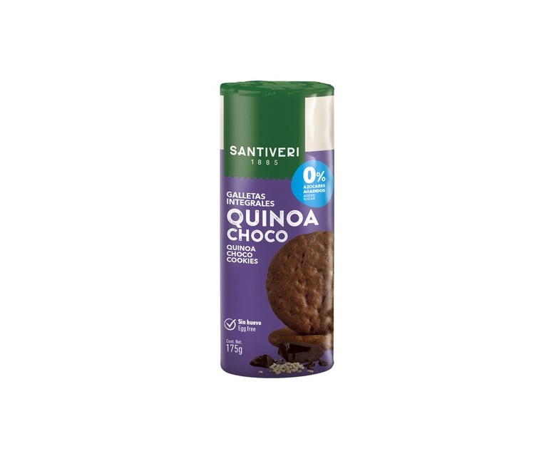 Galletas Digestive Quinoa Choco 0% Azúcares Añadidos 175 g Santiveri