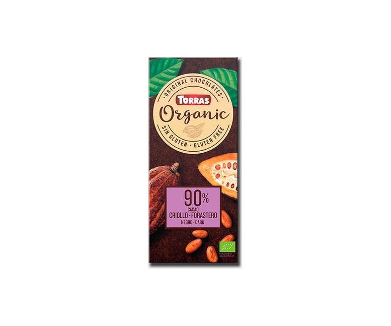 Chocolate negro 90% cacao criollo forastero 100 g (Chocolate - Cacao) Torras